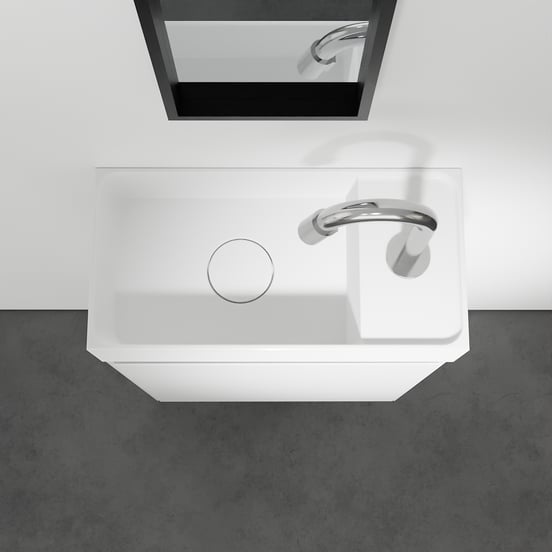 Balmani Mitra meuble wc suspendu 42 x 21 cm blanc mat avec Dama lavabo en Solid Surface mat