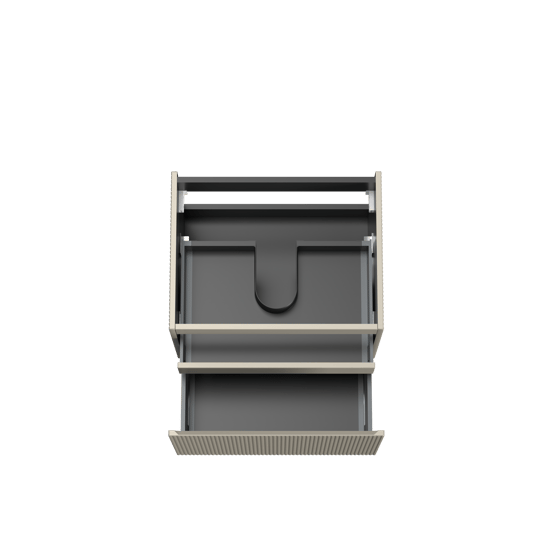 Storke Ribs zwevende wastafelonderkast 65 x 52 cm zijdegrijs 2 lades