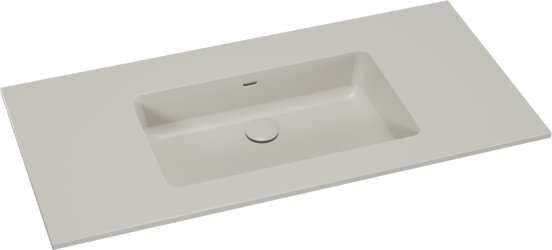 Storke Diva enkele wastafel mat zijdegrijze top solid 105 x 52 cm