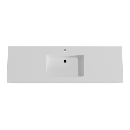 Storke Edge zwevend badmeubel 165 x 52 cm mat wit met Diva enkele wastafel in composietmarmer hoogglans wit