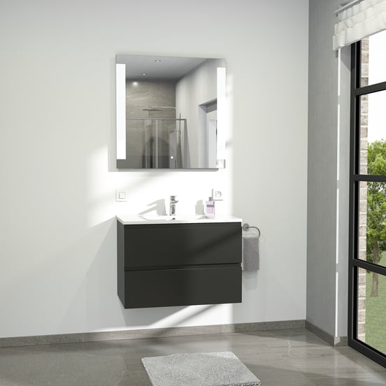 Linie Lunar miroir rectangulaire lumineux 80 x 80 cm