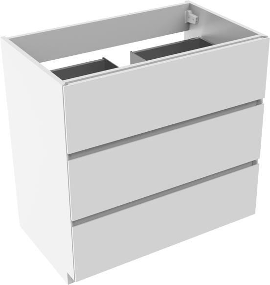 Storke Edge staande wastafelonderkast 85 x 52 cm Glanzend Wit 3 lades