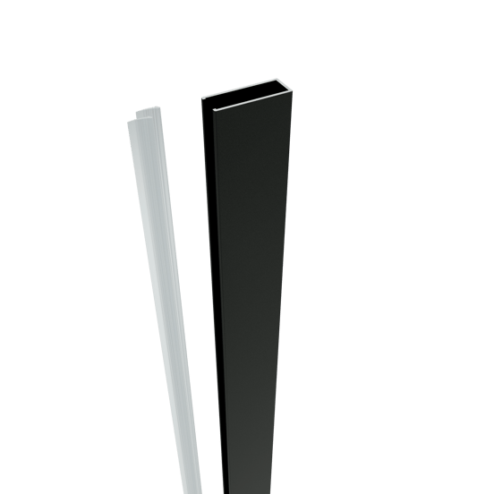 Balmani Modular douche à l'italienne 160 x 200 cm verre transparent profil noir mat