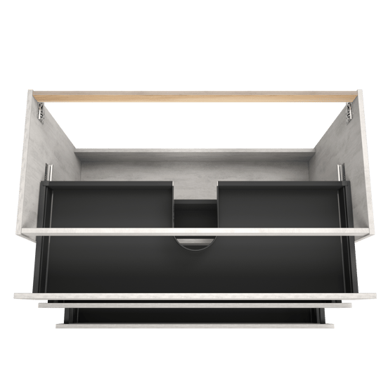 Balmani Lucida staande wastafelonderkast 120 x 55 cm beton zilvergrijs 3 lades