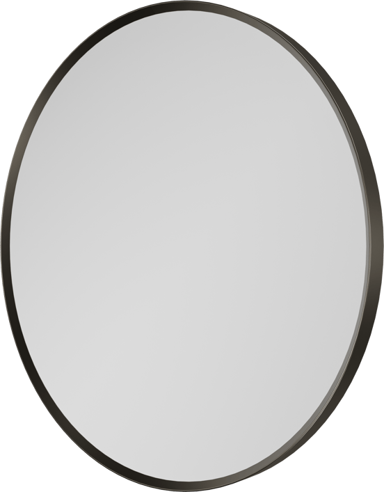 Balmani Auro Gäste-WC Spiegel: Rund, Brushed GunMetal, Ø 45 cm