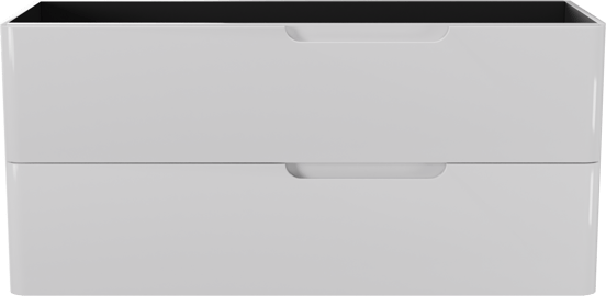 Linie Curvo zwevende wastafelonderkast 120 x 46 cm Glanzend Wit 2 lades