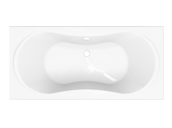 Luca Varess Trasime 2-Personen-Einbaubadewanne: 190 x 90 cm, Acryl, Weiß Glänzend