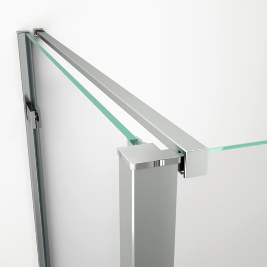 Luca Varess Nona douchehoek met draaideur en 2 vaste zijwanden 90 x 140 cm helder glas glanzend chroom profiel