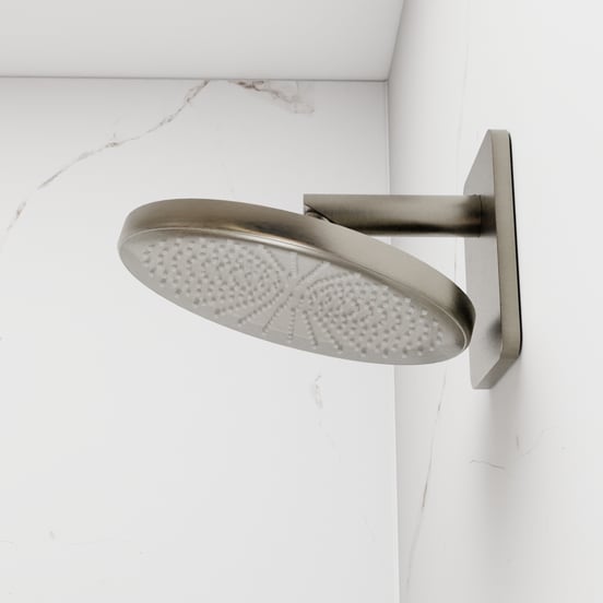 Blaufoss Onos 250 Tête de douche rond 25 cm avec bras de douche support mural Brushed Coolmetal