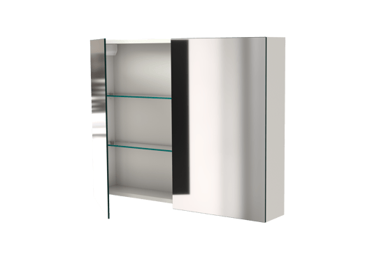 Balmani Mitra Spiegelschrank Bad: 90 x 72 cm, Weiß matt