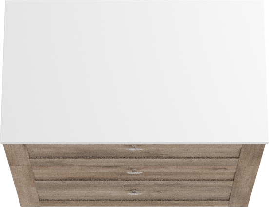 Linie Classo freistehendes Möbelstück Set: 80 x 46 cm, Graue Eiche, mit Lado Einzel Waschtischplatte, Marmorkomposit Weiß glänzend