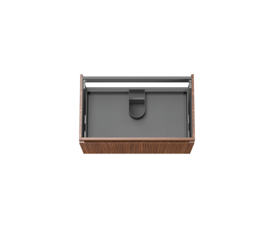 Storke Ribs hängender Waschbeckenunterschrank: 85 x 52 cm, Nussbaum, 2 Schubladen