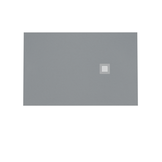 Balmani Vega douchebak 140 x 90 cm composietmarmer donkergrijs leisteenstructuur