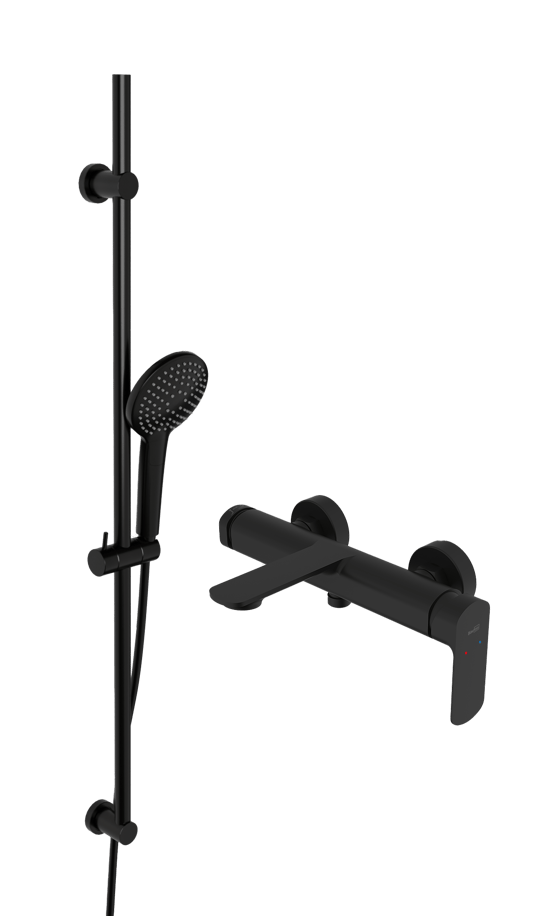 BLAUFOSS Bodan opbouw regendoucheset thermostatische kraan mat zwart