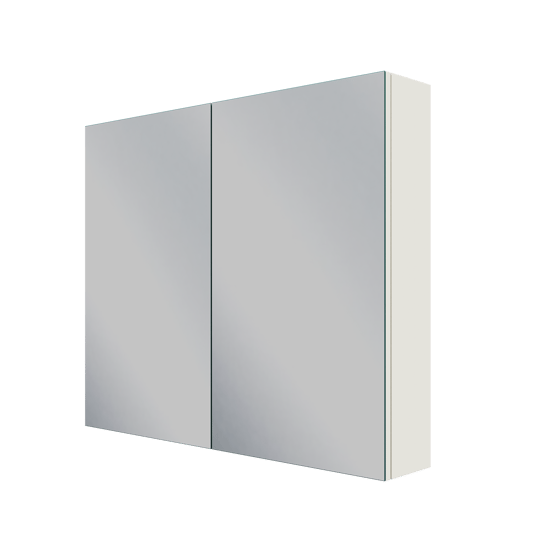 Linie Montro Spiegelschrank Bad: 90 x 75 cm, Weiß matt