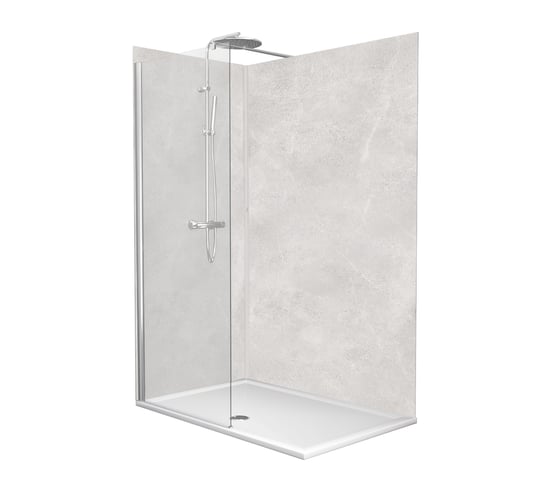 Linie Plato set douchewandbekleding set 120x260 & 90x260 cm pvc mat beige Baltimore