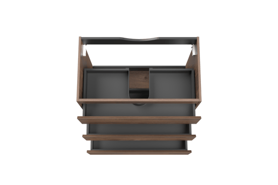 Linie Lado staande wastafelonderkast 80 x 46 cm bruin eiken 3 lades