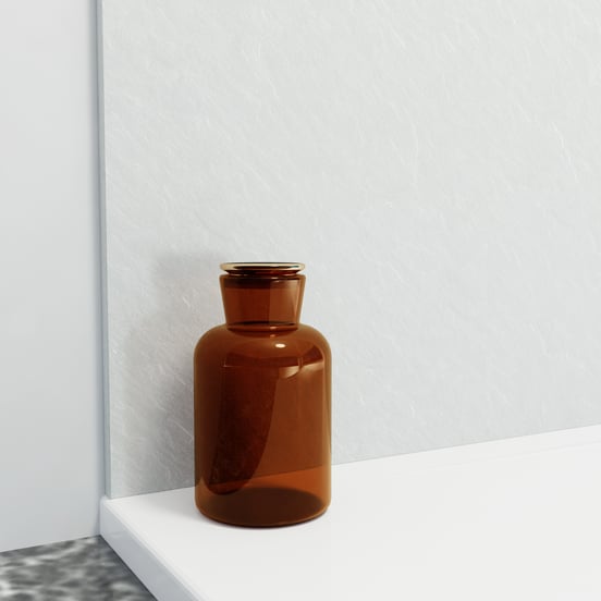 Balmani Zeno douchewandpaneel 140 x 260 cm composietmarmer lichtgrijs leisteenstructuur