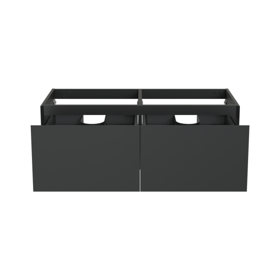 Balmani Idra zwevende wastafelonderkast 135 x 55 cm mat zwart 4 lades