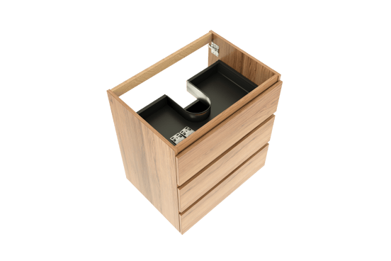 Balmani Lucida staande wastafelonderkast 75 x 55 cm teak 3 lades