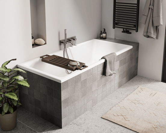 Luca Varess Sandrina baignoire encastrable double 190 x 90 cm acrylique blanc mat