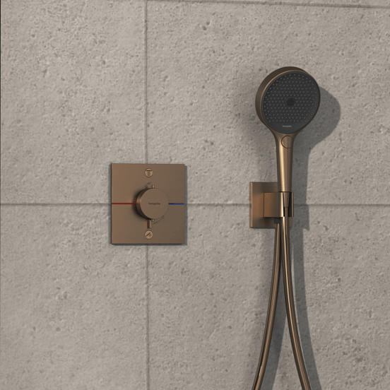 Hansgrohe Showerselect Comfort E inbouw thermostaat 2 uitgangen Brushed Bronze