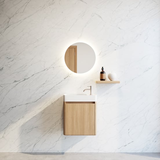 Balmani Fara zwevende toiletmeubelkast 45 x 22 cm natuur eik