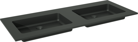Storke Scuro dubbele wastafel mat kwarts 130 x 52 cm