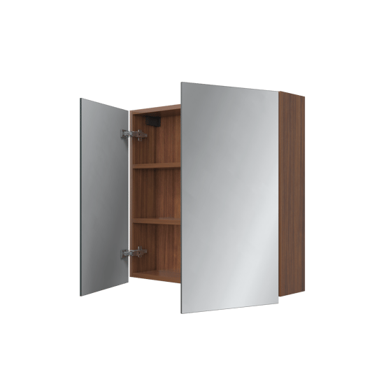 Balmani Lucida Spiegelschrank Bad: 75 x 72 cm, Amerikanischer Nussbaum