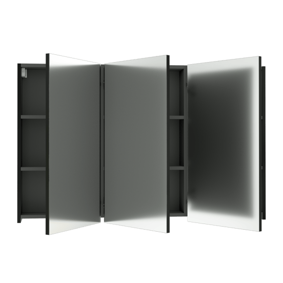 Linie Montro spiegelkast 120 x 75 cm Mat Zwart