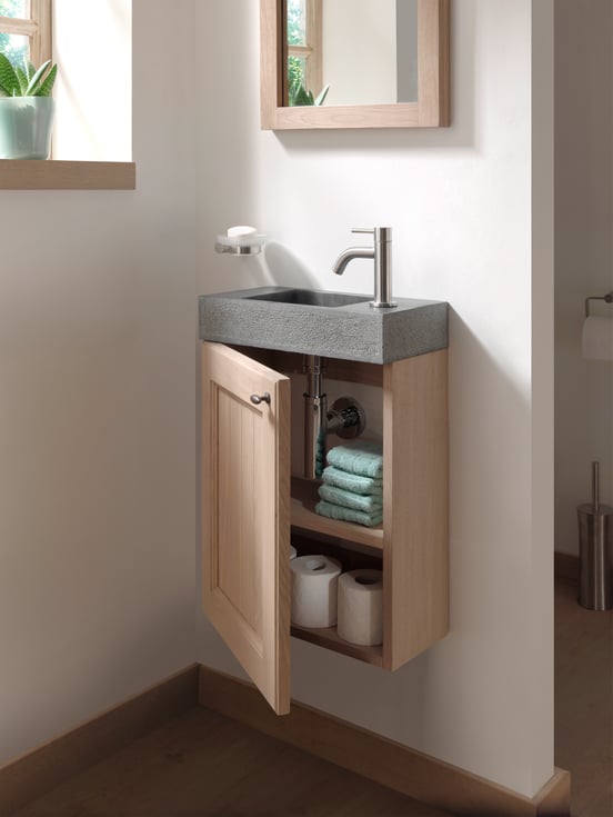 Balmani Lemon zwevende fonteinkast 42 x 21 cm verweerd eiken