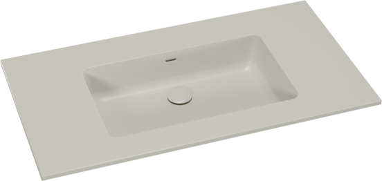 Storke Diva enkele wastafel mat zijdegrijze top solid 95 x 52 cm