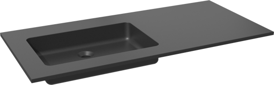 Storke Scuro asymmetrisch linkse wastafel mat kwarts 110 x 52 cm combinatie kast 45 cm