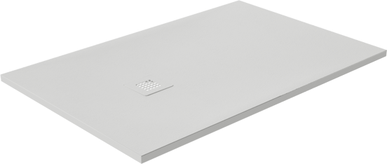 Luca Varess Classy douchebak 120 x 80 cm composietmarmer mat wit rock structuur