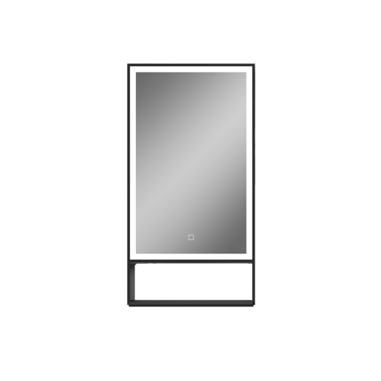 Luca Varess Bridge miroir rectangulaire noir lumineux et anti-buée 45 x 85 cm