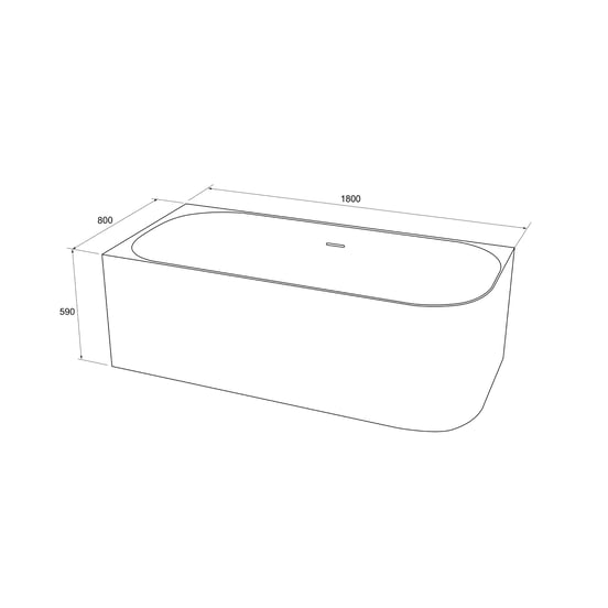 Luca Varess Mezzo tweepersoons hoekbad links 180 x 80 cm acryl mat wit