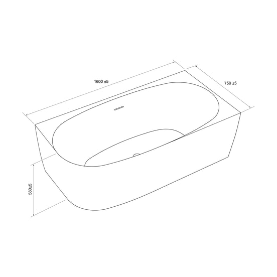 Luca Varess Sutilo baignoire d'angle droite double 160x75cm acrylique Blanc Brillant