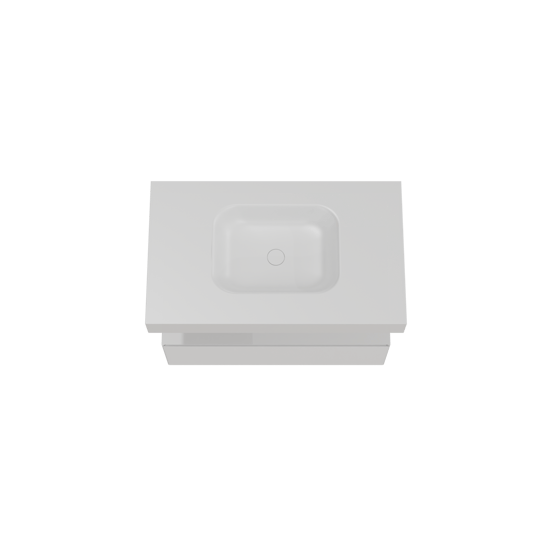 Balmani Mitra Elements meuble salle de bains suspendu 90 x 55 cm blanc mat avec Arcato plan simple en solid surface blanc mat