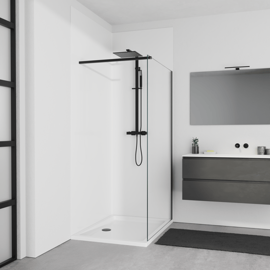 Linie Wall panneaux muraux de douche 120 x 90 x 260 cm acrylique blanc brillant