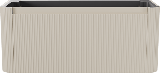 Storke Soft meuble sous-vasque suspendu 120 x 46 cm Sand mat 2 tiroirs Nervure sym. vert.