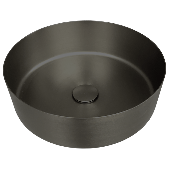 Balmani Accia vasque à poser acier inoxydable Brushed GunMetal rond Ø 36 cm
