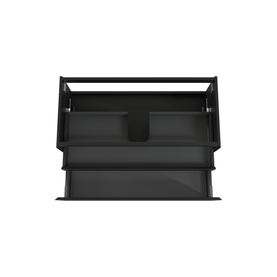 Balmani Idra hängender Waschbeckenunterschrank: 120 x 55 cm, Schwarz matt, 2 Schubladen