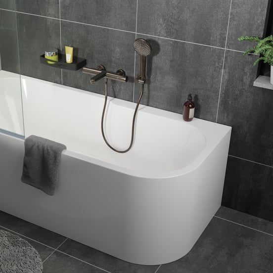 Blaufoss Round handdoucheset 3 functies Brushed GunMetal