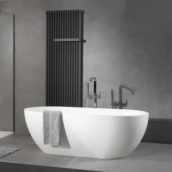 Balmani Nomina ovaal vrijstaand bad 169 x 80 cm Solid Surface mat wit