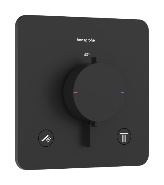 Hansgrohe Ecostat Comfort Q thermostat de douche encastré 2 fonctions noir brillant