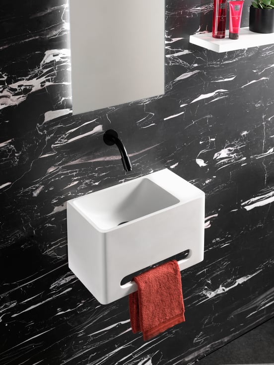 Balmani Deco lave-mains 40 x 22 cm Mat Wit Solid Surface