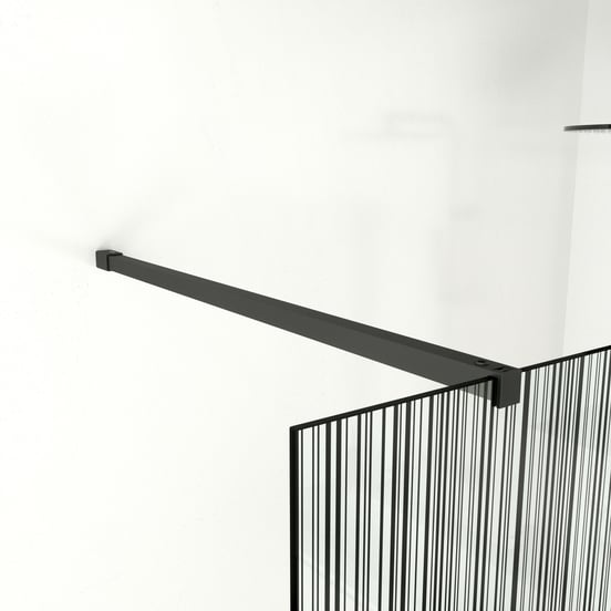 Balmani BMSS inloopdouche 140 x 200 cm barcode zwart glas mat zwart profiel