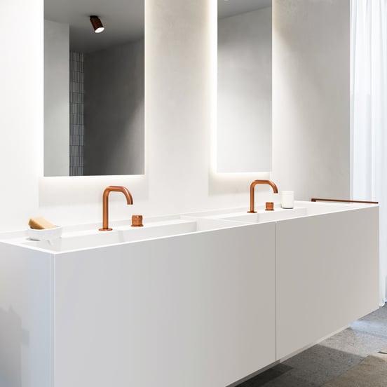 Blaufoss Pavilion Flat Waschbecken Armatur: Brushed Rosegold