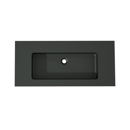 Storke Scuro enkele wastafel mat kwarts 100 x 46 cm