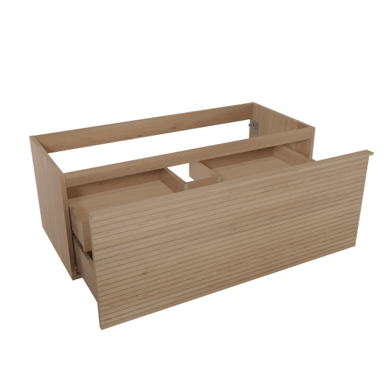 Balmani Forma meuble sous-lavabo suspendu nervure horizontale 120 x 55 cm chêne naturel 2 tiroirs